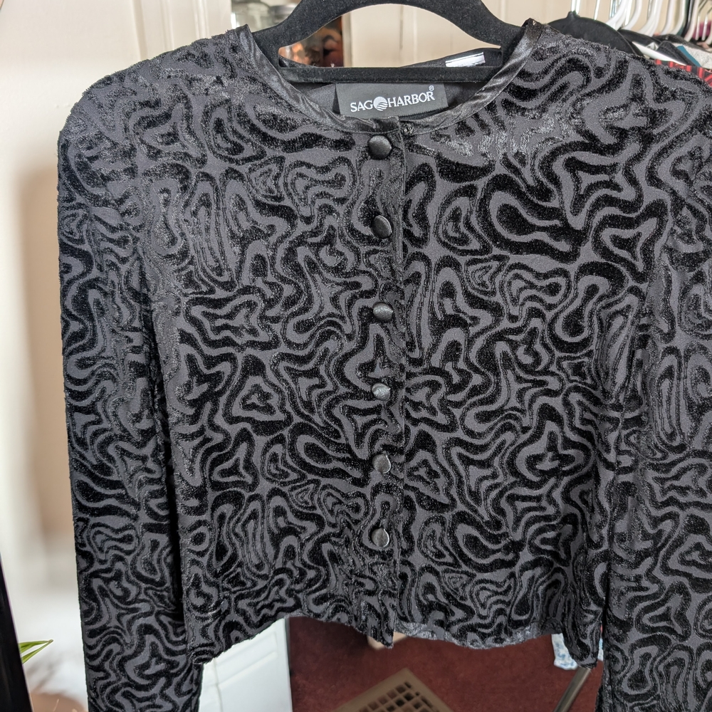 Sag Harbor Black Textured Jacket